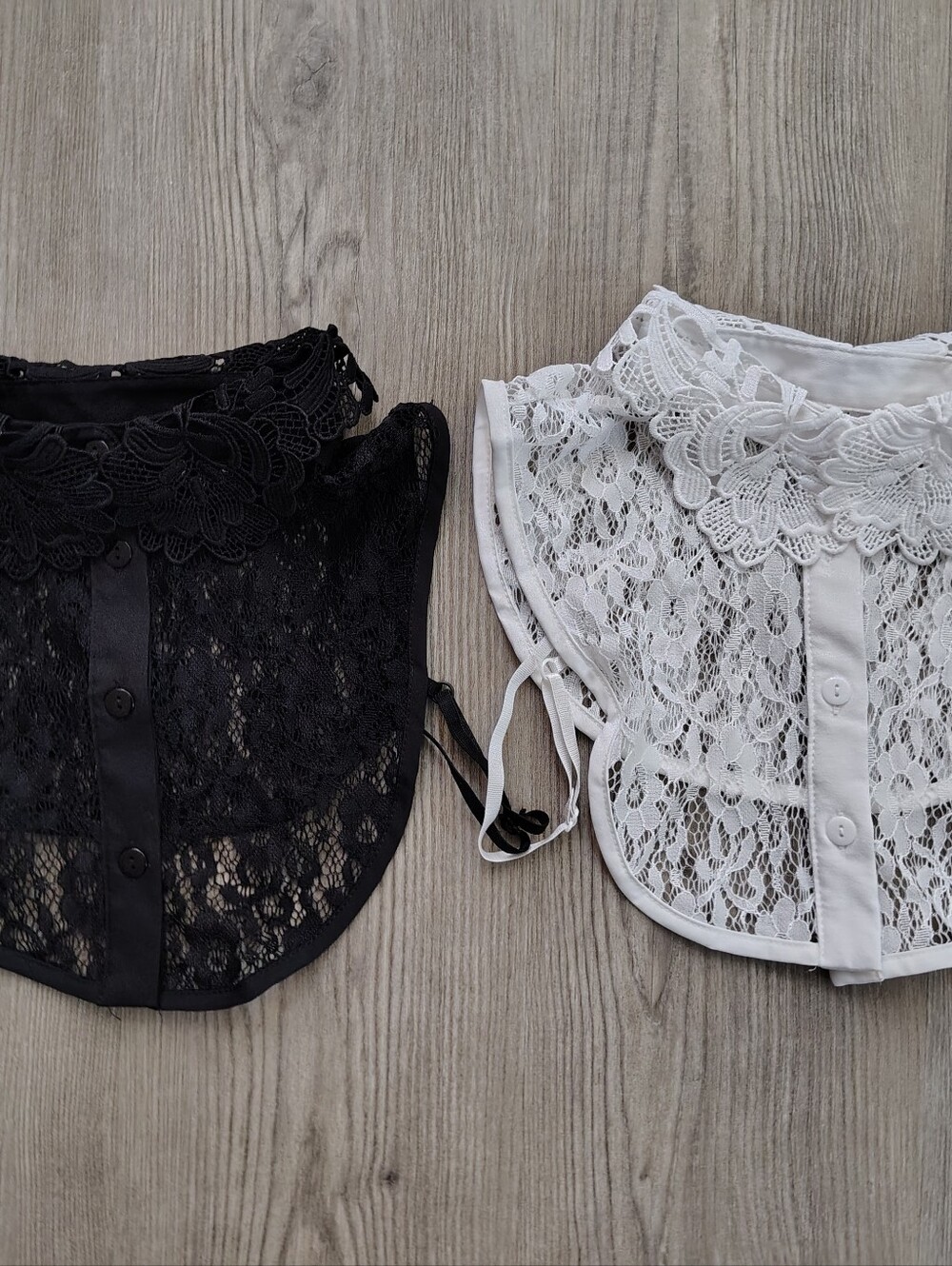 Lot Of 2 Elegant Floral Lace Detachable Dickey Collar Fake Blouse Top Adjustable